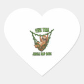 Sloth-Dschungel-Nickerchen Herz-Aufkleber (Vorderseite)
