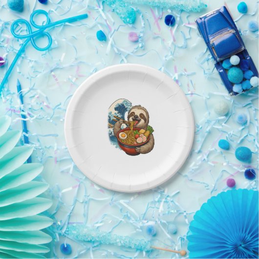 Sloth Eating Japanese Ramen Pappteller (Party)