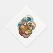 Sloth Eating Japanese Ramen Serviette (Ecke)