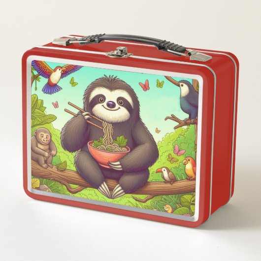 Sloth Eating Ramen Metall Brotdose (Vorderseite)