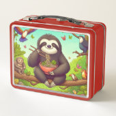 Sloth Eating Ramen Metall Brotdose (Rückseite)
