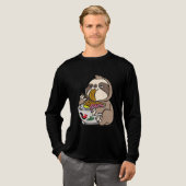Sloth Eating Ramen Tri-Blend Shirt (Volle Vorderseite)