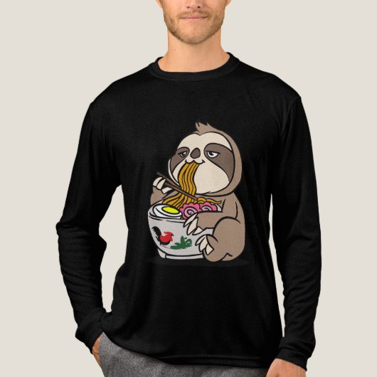 Sloth Eating Ramen Tri-Blend Shirt (Vorderseite)