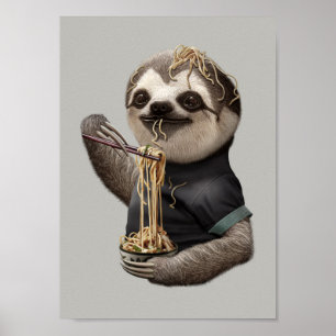 SLOTH ESSEN NOODLE POSTER