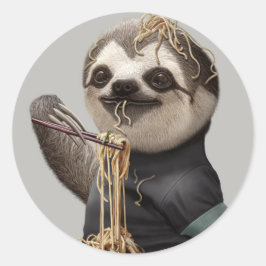 SLOTH ESSEN NOODLE RUNDER AUFKLEBER