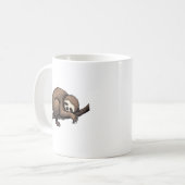 Sloth Etched Art Retro Nature Tee (2) Kaffeetasse (Vorderseite Links)