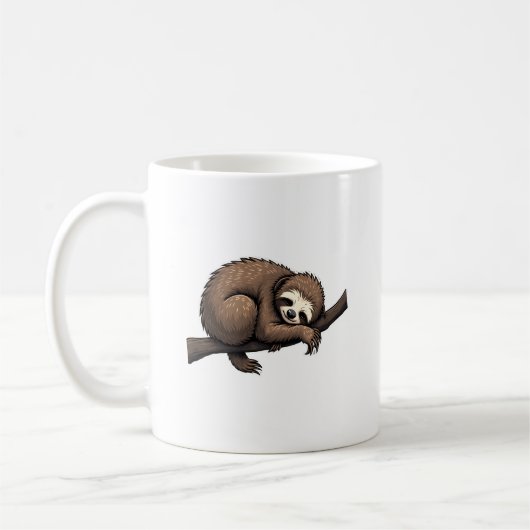 Sloth Etched Art Retro Nature Tee (2) Kaffeetasse (Links)