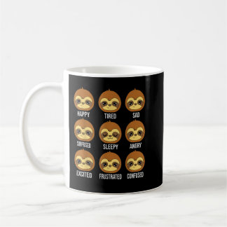 Sloth Face Expressions sehen sich einem lustigen N Kaffeetasse
