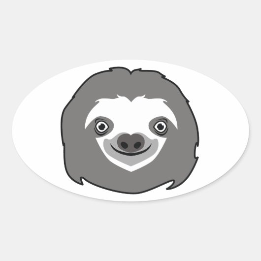 Sloth Face Ovaler Aufkleber (Vorderseite)