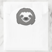 Sloth Face Ovaler Aufkleber (Tasche)