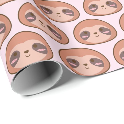 Sloth Faces Geschenkpapier (Rolleneckpunkt)