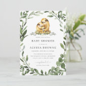 Sloth Family Baby Dusche Einladung (Stehend Vorderseite)