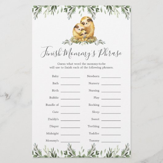 Sloth Family Baby Duwer schließt Mommy's Phrase (Vorderseite)