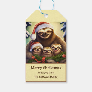 Sloth Family Christmas Personalisierte Geschenkmar Geschenkanhänger