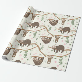 Sloth Family New baby Dusche Kinder Geschenkpapier
