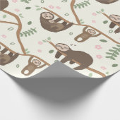 Sloth Family New baby Dusche Kinder Geschenkpapier (Ecke)