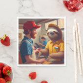 Sloth Fast Food Worker Serviette (Beispiel)