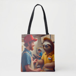 Sloth Fast Food Worker Tasche