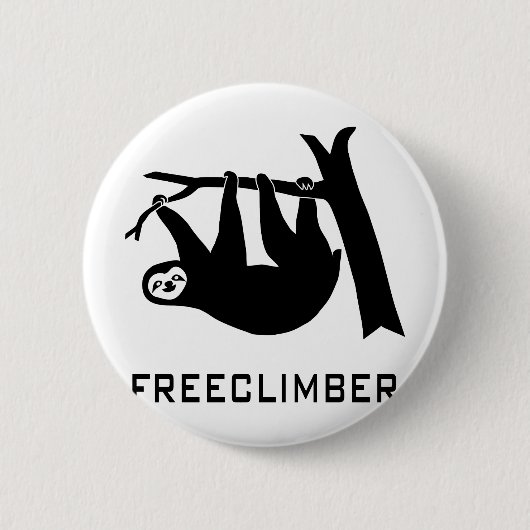 sloth faultier climber freeclimber freeclimbing button (Vorderseite)