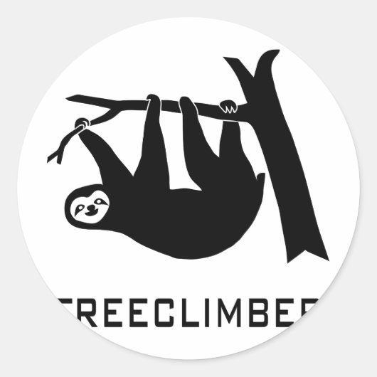 sloth faultier climber freeclimber freeclimbing runder aufkleber (Vorderseite)
