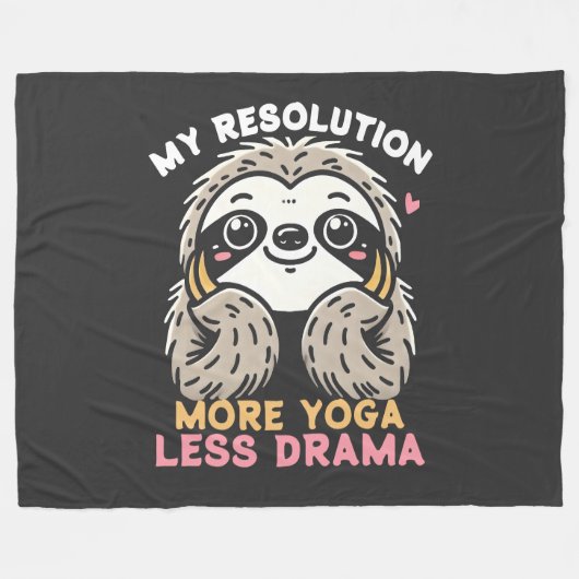 Sloth Fleece Blanket - Mehr Yoga Weniger Drama (Vorderseite (Horizontal))