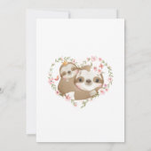 Sloth Floral Watercolor Babydusche Einladung (Rückseite)