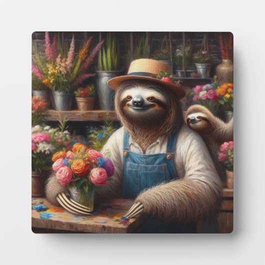Sloth Florist Fotoplatte (Vorderseite)