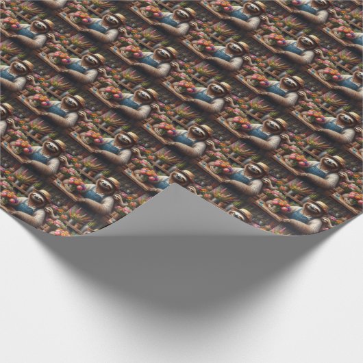 Sloth Florist Geschenkpapier (Ecke)
