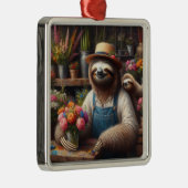 Sloth Florist Ornament Aus Metall (Rechts)