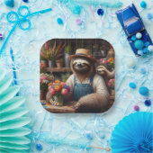 Sloth Florist Pappteller (Party)