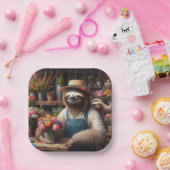 Sloth Florist Pappteller (Party)