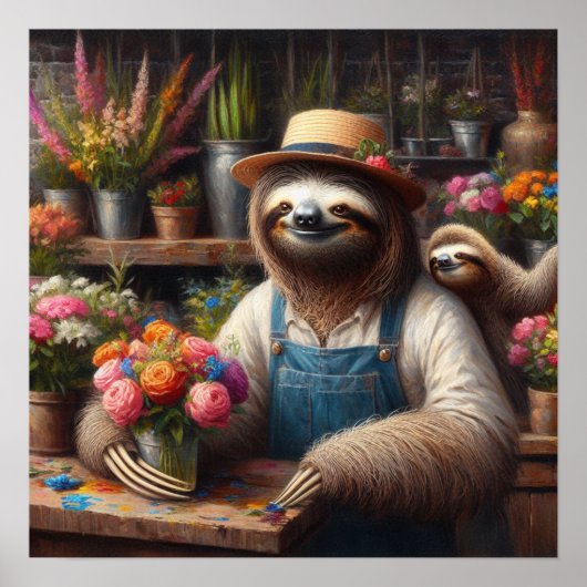 Sloth Florist Poster (Vorne)