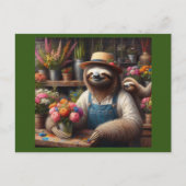 Sloth Florist Postkarte (Vorderseite)