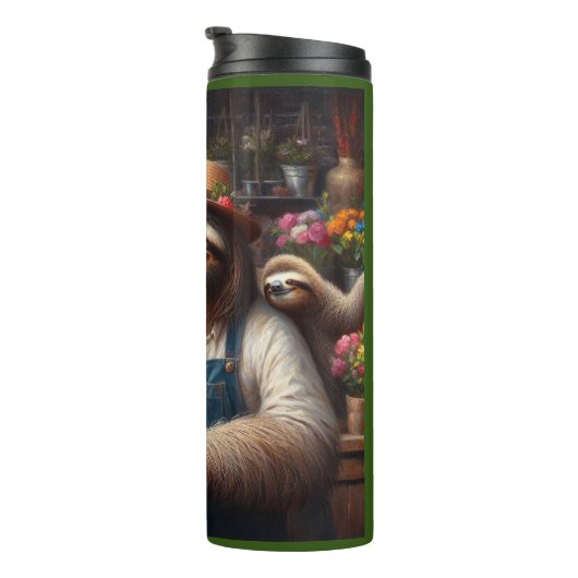 Sloth Florist Thermosbecher (Nach rechts gedreht)