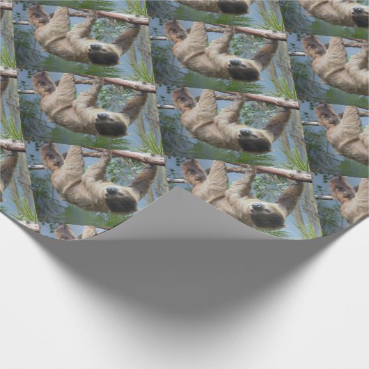 Sloth-Foto Geschenkpapier (Ecke)