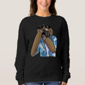 Sloth Fotograf Cameraman Sweatshirt (Vorderseite)