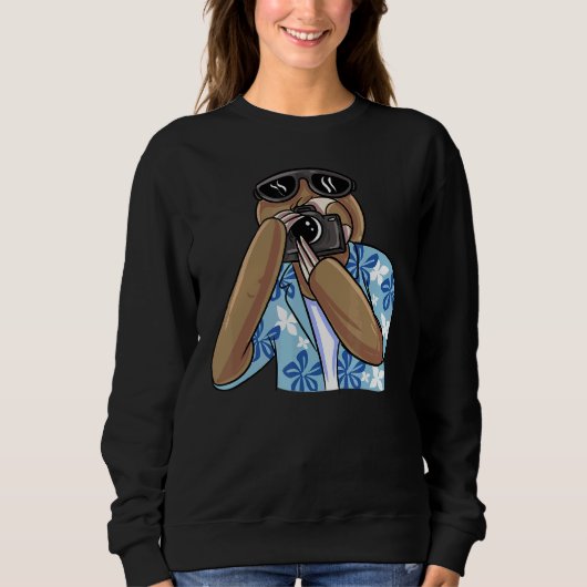 Sloth Fotograf Cameraman Sweatshirt (Vorderseite)