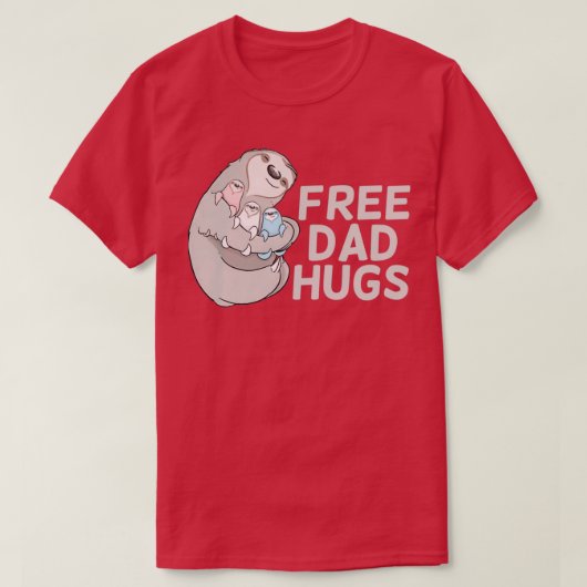 Sloth Free Dad Hugs Trans Pride T-Shirt (Design vorne)