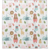 Sloth & Friends Pattern Duschvorhang (Vorderseite)