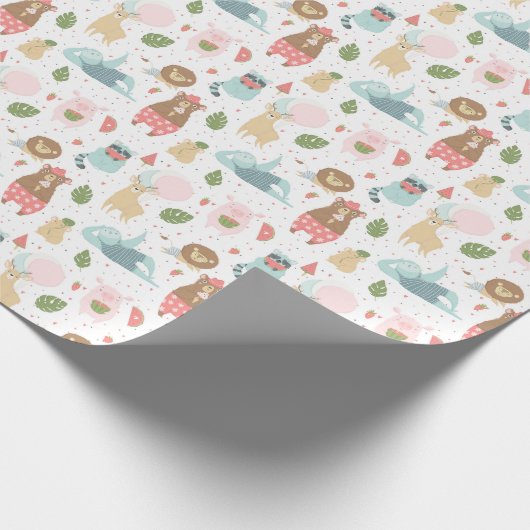 Sloth & Friends Pattern Geschenkpapier (Ecke)