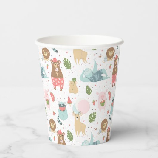 Sloth & Friends Pattern Pappbecher (Rückseite)