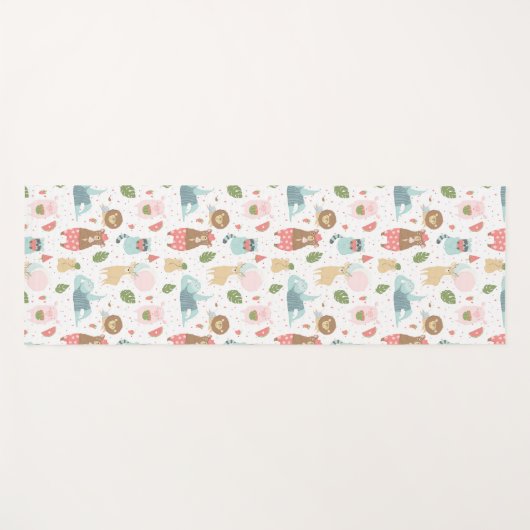 Sloth & Friends Pattern Yogamatte (Vorderseite (Horizontal))