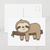 Sloth Funny Relaxed Niedlicher Tiere für Kinder Po Postkarte (Vorne/Hinten)