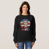Sloth Funny Sloth 4. Juli Amerikaner Sweatshirt (Vorne ganz)