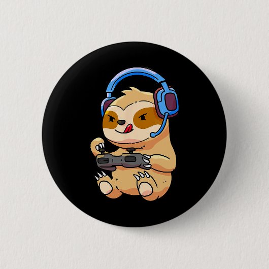 Sloth Gaming Sloths Video Game-Geschenk Button (Vorderseite)