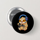 Sloth Gaming Sloths Video Game-Geschenk Button (Vorne & Hinten)