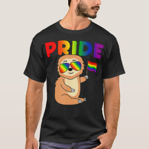 Sloth Gay Pride Regenbogenflagge Proud LGBTQ Cool T-Shirt