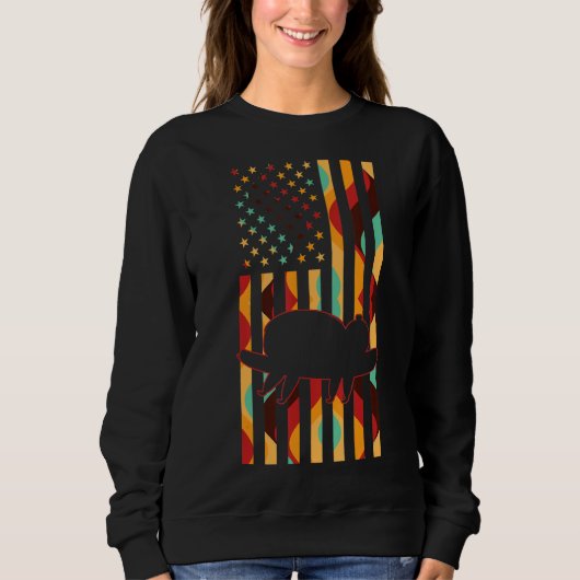 Sloth Gefärbte Krawatte American Flag Slothes Sweatshirt (Vorderseite)