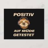 Sloth getestet positiv für getired postkarte (Vorderseite)