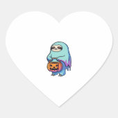 Sloth Ghost Halloween Oversized T-Shirt Herz-Aufkleber (Vorderseite)